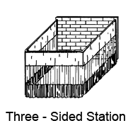 three sided station